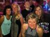These gals stopped dancing long enough for a photo: Rene, Jeannie, Terri & Lisa, w/ bass man Aaron in back - at BJ’s.